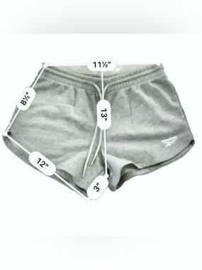 Reebok 70% Cotton Terry Heather Gray Short Shorts
